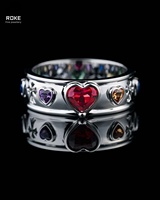 Nouvelle bague de naissance en or 9K-18K/or blanc/or rose, bijoux en diamant de laboratoire multicolores avec gravure gratuite - Certifié IGI/GIA