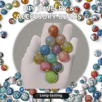 DIY acrylique ensemble de bijoux Bracelet téléphone portable chaîne collier stylo et porte-clés pendentif glace fissuré imprimé léopard lâche Pop perles
