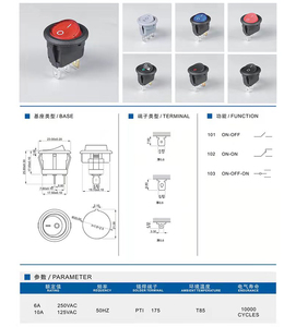 สวิตช์โยกแบบกลม 2 ขา รุ่น Kcd2-106A-101 ขนาดเส้นผ่านศูนย์กลาง 23 มม. แบบกันน้ำ รุ่น DIA21 - Product Image 2