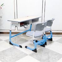Meubles et équipements préscolaires indiens, ensemble de bureau et chaise double réglables pour élèves, table et chaise de classe primaire
