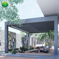 Nouvel arrivage Pergola moderne à louvre en aluminium étanche pour jardin motorisé Gazebo extérieur avec cadre nature enduit de poudre pour balcon