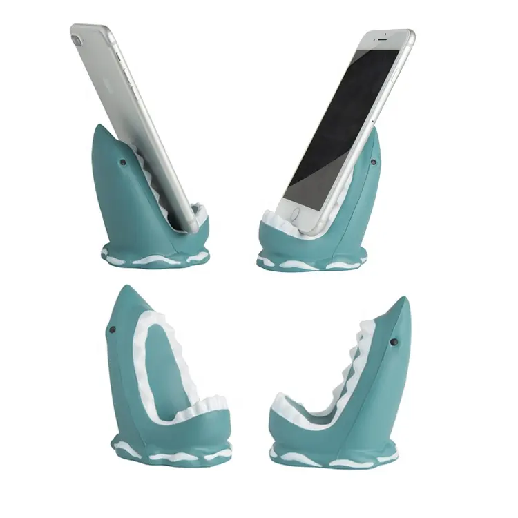 Support de téléphone portable en mousse PU en forme de requin, anti-Stress