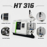 Centre d'usinage HT3 avec commande CNC FANUC, 2 axes, porte-outils à 8 positions, haute précision et haute productivité, tour CNC