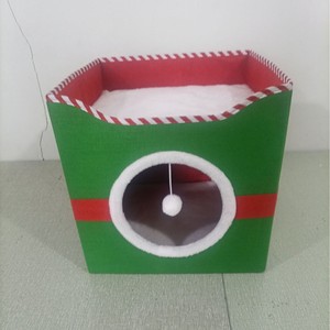 Double Layer Cat Bed Christmas Style Red Black Cartoon Foldable Pet Bed For Cats Washable Removable Winter Warm - Product Image 2