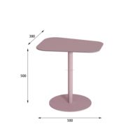 Table basse Eaho minimaliste en métal, idéale pour les coins, avec base circulaire et plateau unique