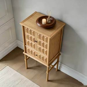 Scandinavian Solid Wood <b>Tall</b> Cabinet with Raised Panel Doors and Drawer Modern Living Room <b>Storage</b> Furniture - Product Image 6