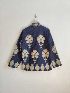 Chaqueta vaquera Suzani Estilo bohemio vintage Prendas de abrigo para mujer Chaqueta vaquera bordada Suzani étnica Abrigo bohemio de moda para mujer - Product Image 6