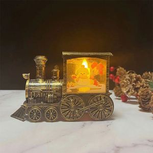 Nuevos Adornos Decorativos Navideños, Tren de Plástico con Luces LED a Pilas de Santa Claus, Regalos de Luces Nocturnas - Product Image 2