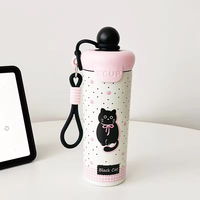 650ml dessin animé mignon enfants boule couvercle 316 Double couche en acier inoxydable thermos tasse Portable isolé tasse paille tasse bouteille d'eau