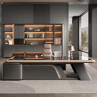 Ensemble de chaises de bureau de direction haut de gamme bureau à panneaux Design moderne Construction en bois stockage de tiroirs de fichiers durables