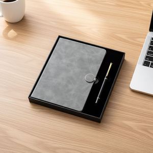 Nouvel ensemble cadeau d'affaires, carnet promotionnel A5, journal en cuir bleu marine, ensemble cadeau d'entreprise, agenda avec stylo de luxe - Product Image 4