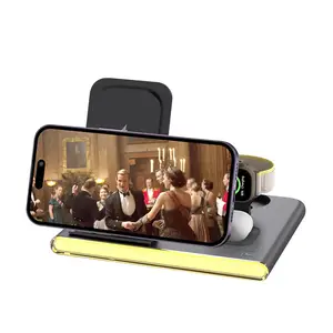 Nouvelle arrivée 2024 Innovation accessoires mobiles QI 3 en 1 Station de charge sans fil pliante pour Apple Samsung téléphone Multi appareil
