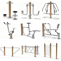 Barres parallèles d'extérieur pour entraînement du haut du corps – Équipement de fitness robuste et durable pour parc public – Station de traction et de dips