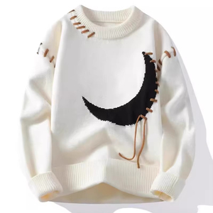 Maglione lavorato a <span class=keywords><strong>maglia</strong></span> a righe <span class=keywords><strong>lune</strong></span> maglione Casual da uomo maglieria maschile nuovi maglioni autunnali - Product Image 1