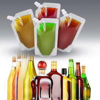 Sachets Doypack jetables transparents avec bec verseur en stock pour thé au lait, lait de soja, jus et yaourt, de 100 ml à 500 ml