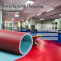 أرضية PVC منقوشة بسمك 4.5 مم من HANLI لتركيب ملاعب تنس الطاولة الاحترافية، مادة رياضية مقاومة للتآكل