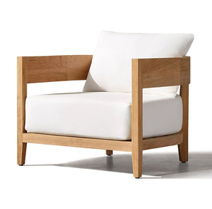 Muebles de exterior de diseño moderno de lujo distintivo tejido abierto resistente a la intemperie respaldos de mimbre hechos a mano teca Hotel de madera - Product Image 4