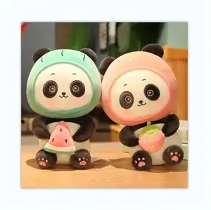 Yeni özel sıcak satış erkek kız sevimli çocuklar dolması bebek yumuşak meyve panda peluş oyuncak