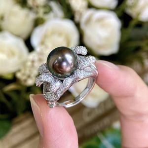 Nouvelle bague haut de gamme Buchirati en argent pur S925 avec perle ronde de 10-11 mm, design impeccable et bouche mobile - Product Image 4