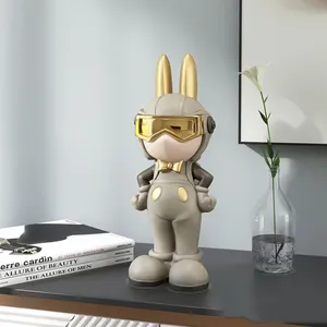 Vente Flash Décoration Maison : Grande Sculpture Lapin sur Pied pour Intérieur, Ornement DIY - Product Image 3