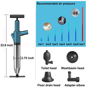 Apriscatole pompa ad alta pressione detergente draga wc tuffatori pistola ad aria Blaster tubo lavello scopri tubo di rimozione bagno dragaggio zoccolo - Product Image 5
