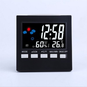 Control de voz Pantalla <span class=keywords><strong>LCD</strong></span> Termómetro Relojes Monitor de humedad interior Pantalla digital electrónica Temperatura Despertador Calendario - Product Image 3