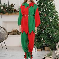 Nuevo disfraz de Navidad para mujer, conjunto de ropa navideña para adultos y niños, conjunto de ropa decorativa ligera de elfo, traje suave