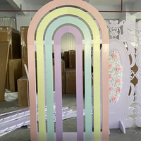 Idées de toile de fond pour événements, mur de fleurs roses, arc-en-ciel, pour la scène de mariage