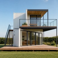 Maison conteneur modulaire en acier extensible, mobile, pour les vacances, avec cuisine et salle de bain