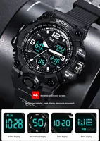 Montres de sport pour hommes de marque supérieure, montre à quartz, montre-bracelet étanche pour hommes, montre de sport d'extérieur, LED