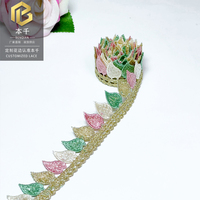 LEIXUSI 2.5cm Renda Hati Warna-warni, Bordir Payet Gaya Victoria untuk Pakaian Anak, Aksesoris Pakaian DIY, Tersedia