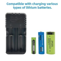 Chargeur de batterie lithium intelligent rapide à double fente 1200 mA USB 26650/18650/14500/16340, démarrage à zéro tension, microphone, caméra, montre connectée
