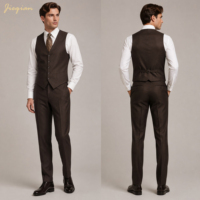Jieqian 3 Parça TR Takım Elbise %80 Polyester %20 Viskon 240g Renk Solmaz Kumaş 3 Cepli Özel Toptan İş Düğün Giysisi