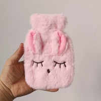 Bouillotte Hiver Chaude à Housse Douce Lapin Dessin Animé pour Thérapie et Soulagement