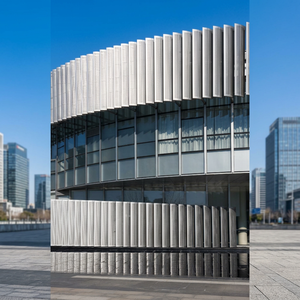 Sistema de Fachada de Pared Cortina de Aleación de Aluminio Personalizado, Panel de Revestimiento Exterior Ventilado para Edificios Comerciales - Product Image 2