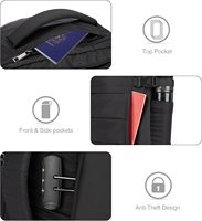 Sac à dos de voyage extensible 40L, antivol, pour ordinateur portable avec port USB, compatible avec ordinateur 17,3 pouces, bagage cabine approuvé par les compagnies aériennes pour hommes et femmes