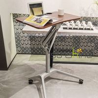 Bureau d'angle multifonctionnel pour la maison et le bureau, bureau d'ordinateur portable réglable en hauteur et rotatif, bureau d'ordinateur portable mobile en aluminium