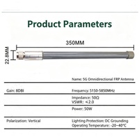 Antenne 5G en fibre de verre FRP durable, extérieure, étanche, omnidirectionnelle, à gain élevé 8dBi, 5150-5850 MHz, connecteur N mâle pour WiFi