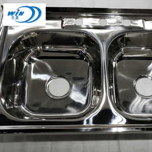 Fregadero de cocina de 120X50cm, doble cuenco, de acero inoxidable, Rectangular, moderno, WY-12050DB, Wenying, oem, Inset, 70/110mm - Product Image 4