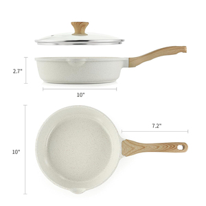 High Quality Ceramic Nonstick Glass Cover Cookware 4-5L Capacity Gas & Induction Die Cast Aluminium Frying <b>Pan</b> - Product Image 2