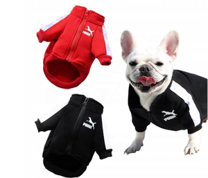 Köpek fermuar Hoody tasarımcı adı marka kazak mektup baskı köpek fransız Bulldog Pet giyim - Product Image 1