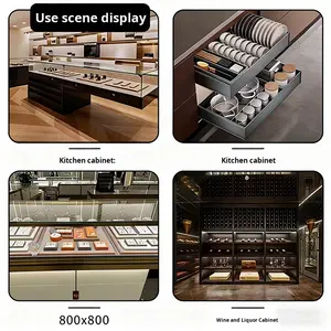 Riel de Deslizamiento Inferior <span class=keywords><strong>para</strong></span> Gabinete de Joyería, Exhibidor de Cigarrillos y Alcohol, Estante con Cajón, Riel Guía Inferior con Amortiguación - Product Image 3