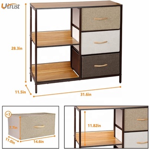 Large Open Storage Shelf <strong>Rustic</strong> Waterproof Wooden Strong Bookcase Steel <strong>Bookshelf</strong> for Small Space with Sturdy Metal Frame - Product Image 2