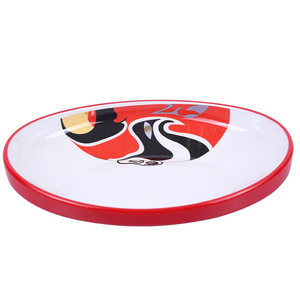 Wuhe Melamine Chinese Style Tableware <b>Set</b> Round Red With Face Pattern For Hotel <b>Restaurant</b> Daily Use - Product Image 5