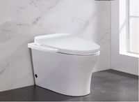 Toilette monobloc L-MSC403-S avec fonction de séchage à l'air de rinçage automatique, couverture de toilette intelligente chauffante et veilleuse LED