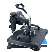 Mesin Press Panas LINKO 38x38 Desain Swing Away Merah OEM ODM Plat Transfer Panas Kustom untuk Kaos, Pakaian, Kulit
