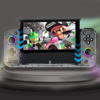 Manette de jeu intégrée gauche-droite avec couleurs RGB pour Nintendo Switch, manette de jeu filaire avec détection de vibrations à six axes