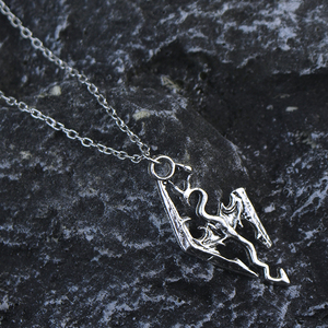 Collar <span class=keywords><strong>Skyrim</strong></span> con Colgante de Dinosaurio Dragón, Colgantes Antiguos Vintage, Joyería, Cosplay de Juego - Product Image 2