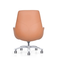 Chaise de bureau de direction moderne en cuir de grande taille avec dossier moyen, réglable et à roulettes