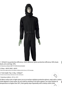 <span class=keywords><strong>Traje</strong></span> de Protección Contra la Radiación, Sin Plomo, con Gorro, Negro, de Manga Larga, de una Sola Pieza, <span class=keywords><strong>Anti</strong></span> <span class=keywords><strong>Nuclear</strong></span> - Product Image 6